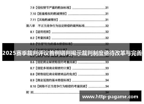 2025赛季裁判评议首例错判揭示裁判制度亟待改革与完善 2025赛季裁判评议首例错判揭示裁判制度亟待改革与完善