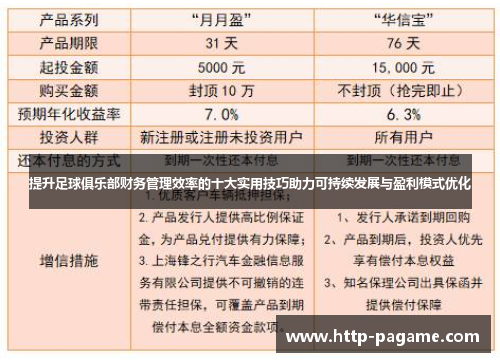 提升足球俱乐部财务管理效率的十大实用技巧助力可持续发展与盈利模式优化 提升足球俱乐部财务管理效率的十大实用技巧助力可持续发展与盈利模式优化